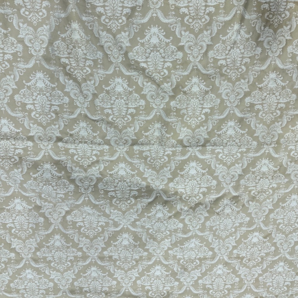 1.a.0.0.0.07 Cream Beige Damask Jacquard Full Queen Bedspread Coverlet 85x97